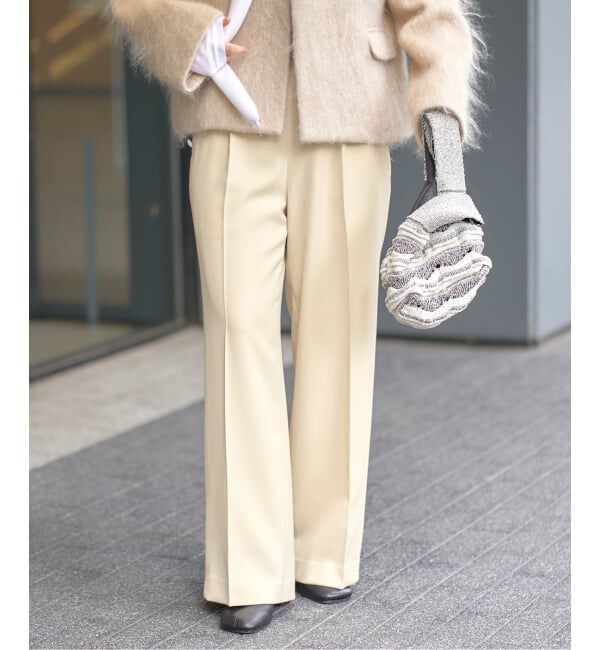 IENA「ウール混マリンパンツ」|スラックス|ベージュ