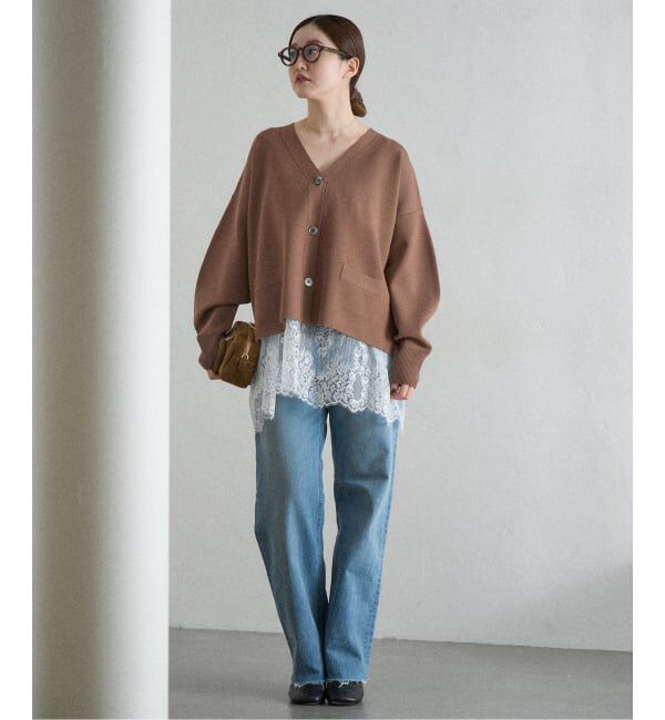 IENA「《追加4》スーパーファインスムース ショートカーディガン」|カーディガン|