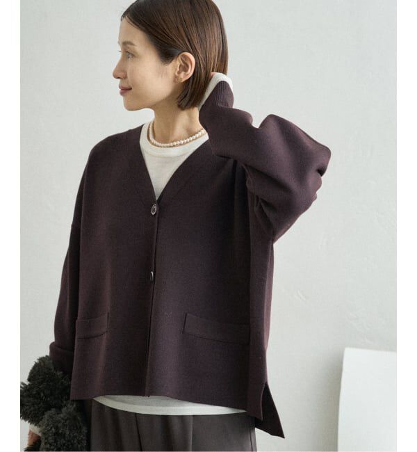 IENA「《追加4》スーパーファインスムース ショートカーディガン」|カーディガン|