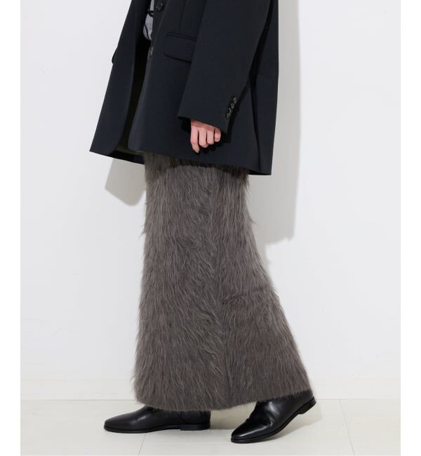 SLOBE IENA「habi ファースカート」|スカート|グレー