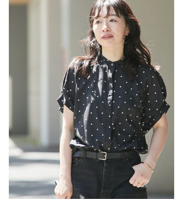 journal standard L'essage「DEVEAUX/DOT/ムジタックスリーブシャツ2」|シャツ・ブラウス|ブラック A