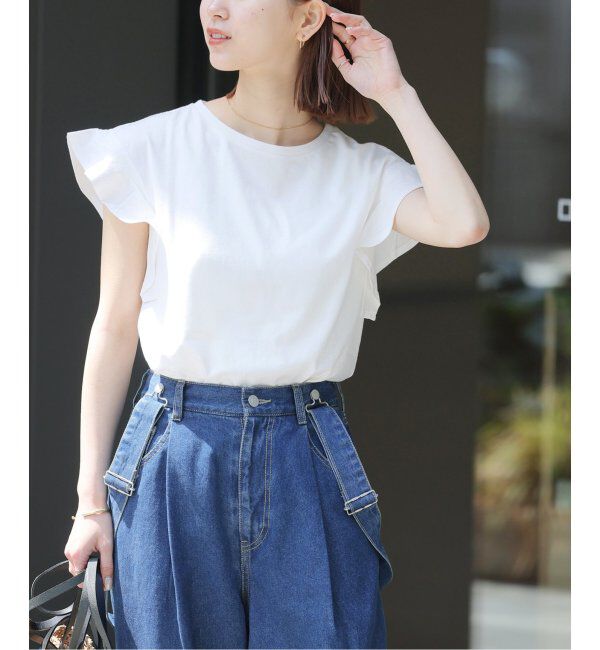 JOURNAL STANDARD relume「《WEB限定追加2》フリルスリーブTシャツ」|Tシャツ・カットソー|ホワイト