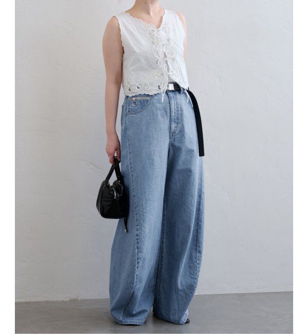 U by SPICK&SPAN「フローストルーズバレルレッグデニム」|デニム|