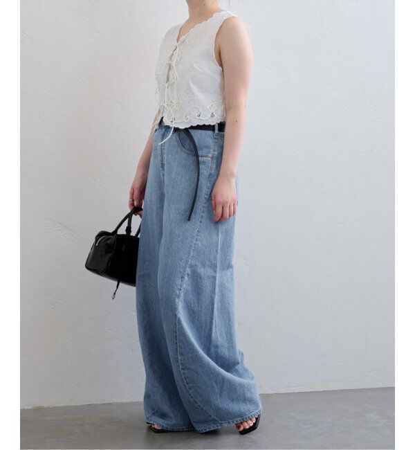 U by SPICK&SPAN「フローストルーズバレルレッグデニム」|デニム|