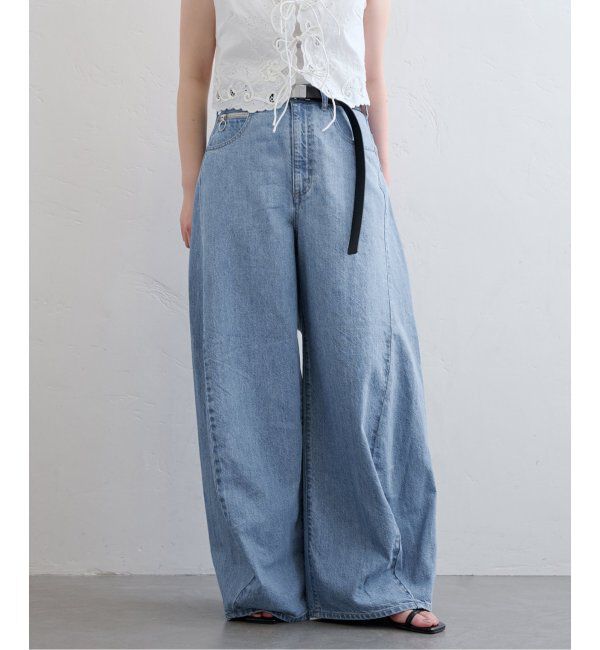 U by SPICK&SPAN「フローストルーズバレルレッグデニム」|デニム|