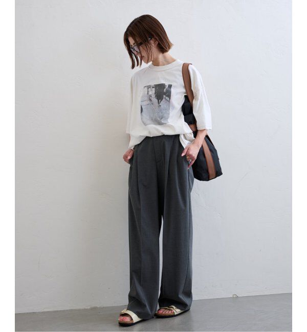 U by SPICK&SPAN「《追加》2WAYトロタックイージーワイド」|スラックス|