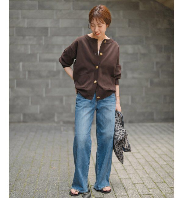 Spick and Span「《WEB限定 / 追加》ウォッシャブルクルーネックカーディガン」|カーディガン|