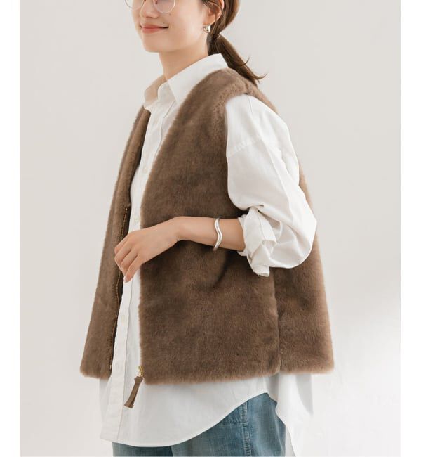 FRAMeWORK「フェイクファーライナーベスト」|ダウンベスト・ベスト|