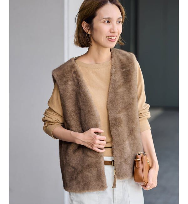 FRAMeWORK「フェイクファーライナーベスト」|ダウンベスト・ベスト|