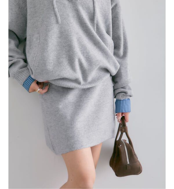 U by SPICK&SPAN「FLUFFYニットミニスカート」|スカート|グレーA