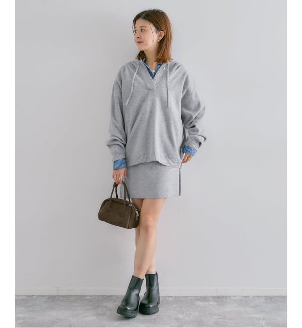 U by SPICK&SPAN「FLUFFYニットミニスカート」|スカート|