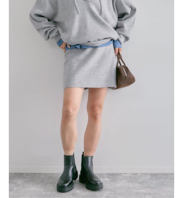 U by SPICK&SPAN「FLUFFYニットミニスカート」|スカート|