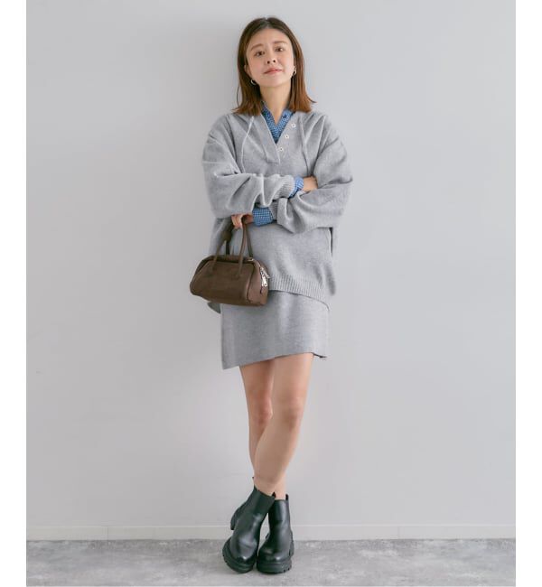 U by SPICK&SPAN「FLUFFYニットミニスカート」|スカート|