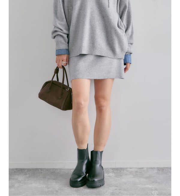 U by SPICK&SPAN「FLUFFYニットミニスカート」|スカート|