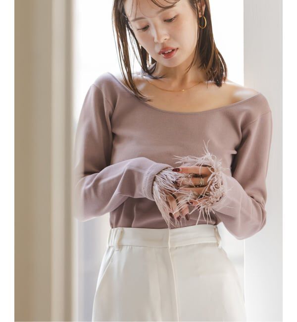 NOBLE「オーストリッチカフスタイトニット」|ニット・セーター|