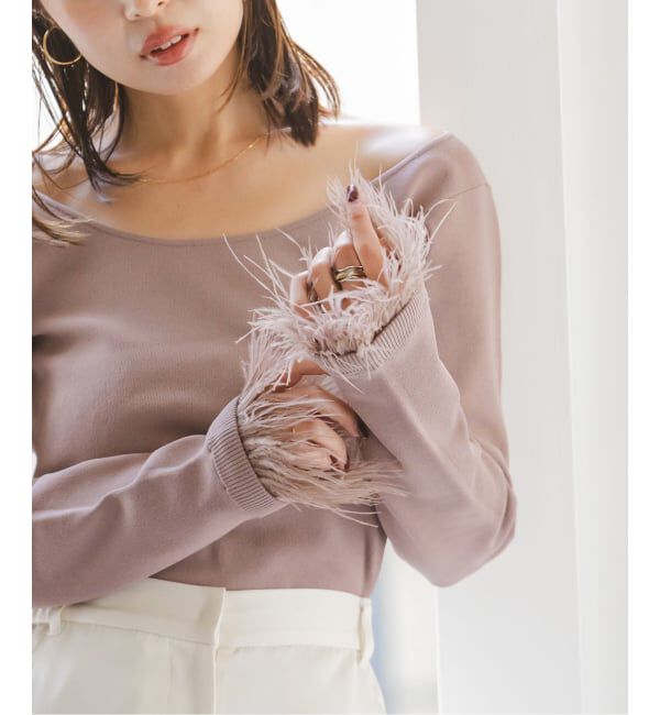 NOBLE「オーストリッチカフスタイトニット」|ニット・セーター|