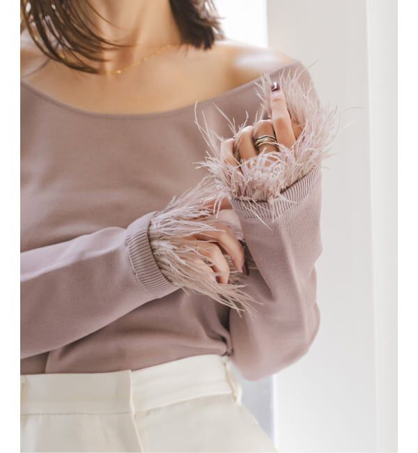 NOBLE「オーストリッチカフスタイトニット」|ニット・セーター|