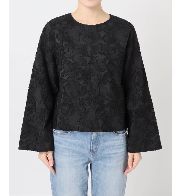 Spick and Span「フラワージャガード クルーネックブラウス」|シャツ・ブラウス|