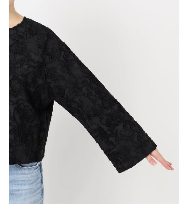 Spick and Span「フラワージャガード クルーネックブラウス」|シャツ・ブラウス|