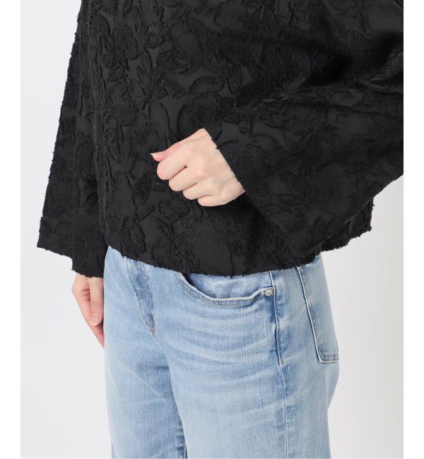 Spick and Span「フラワージャガード クルーネックブラウス」|シャツ・ブラウス|