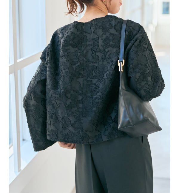 Spick and Span「フラワージャガード クルーネックブラウス」|シャツ・ブラウス|