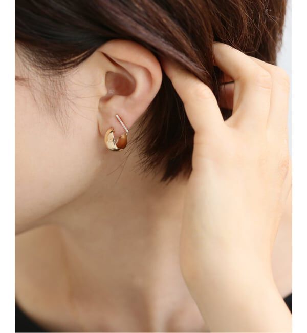 Lilas by Spick&Span「三日月フープピアス K10（両耳）」|ピアス|