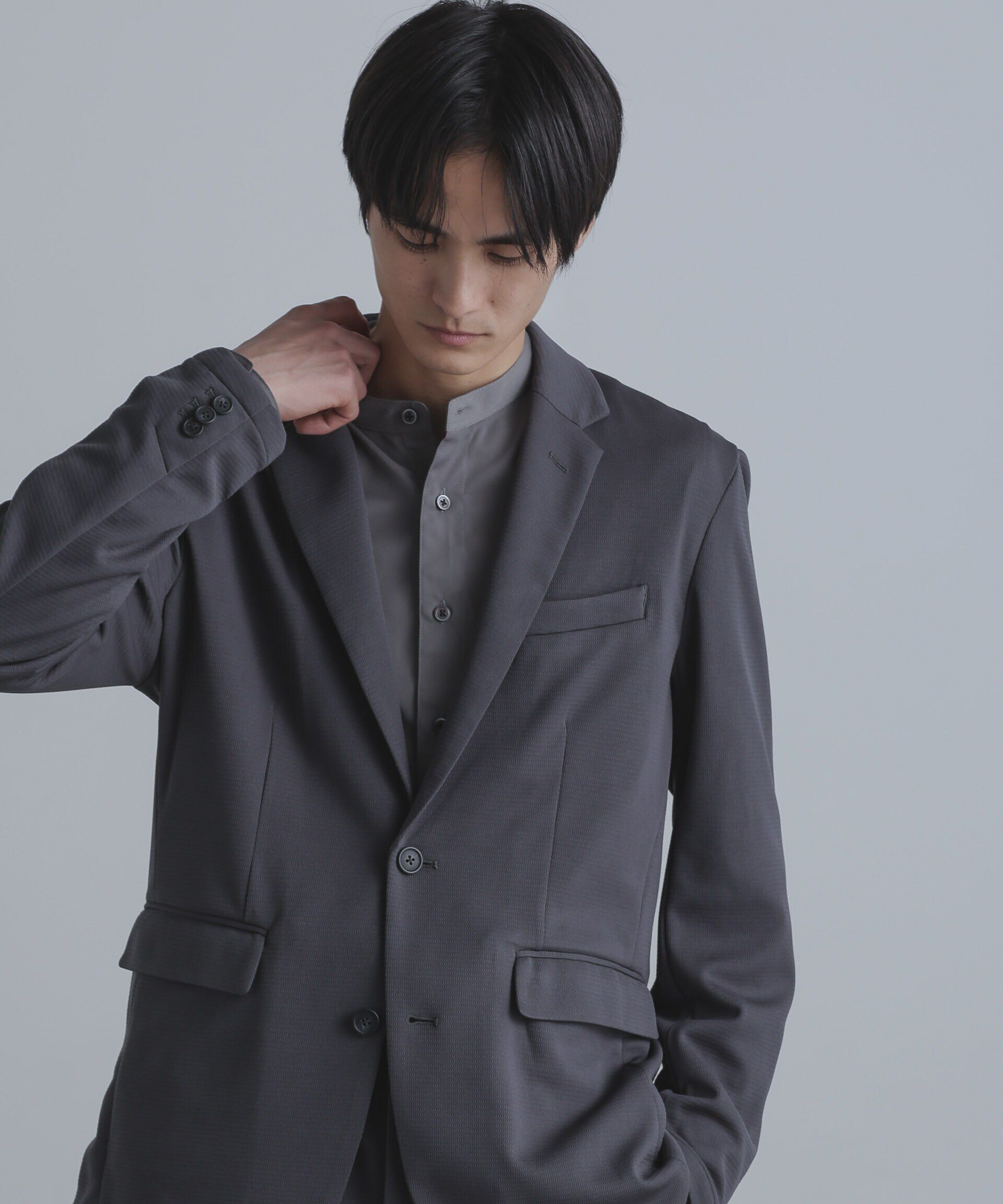 nano･universe「「N JACKET」セットアップ対応アクティブライトジャージ」|スーツ|チャコール3
