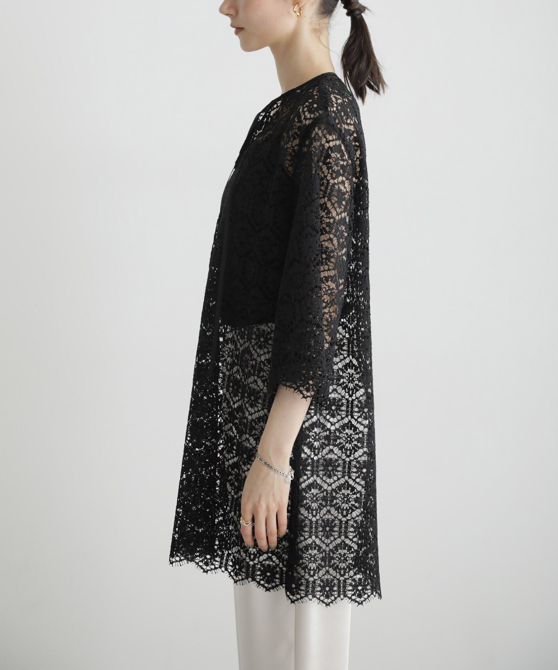 nano･universe「クロシェタイルレースチュニックブラウス(セットアップ可)」|シャツ・ブラウス|