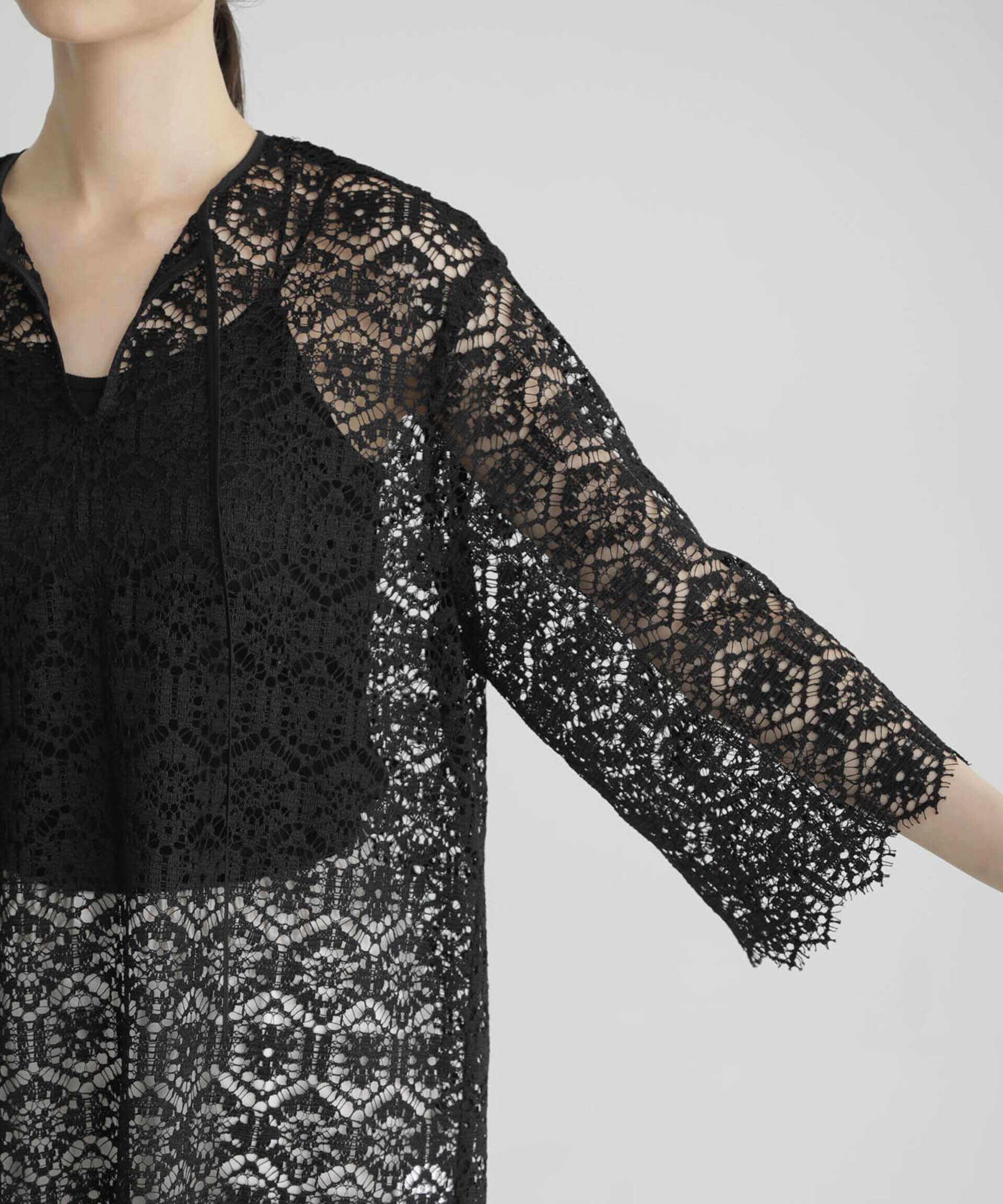 nano･universe「クロシェタイルレースチュニックブラウス(セットアップ可)」|シャツ・ブラウス|