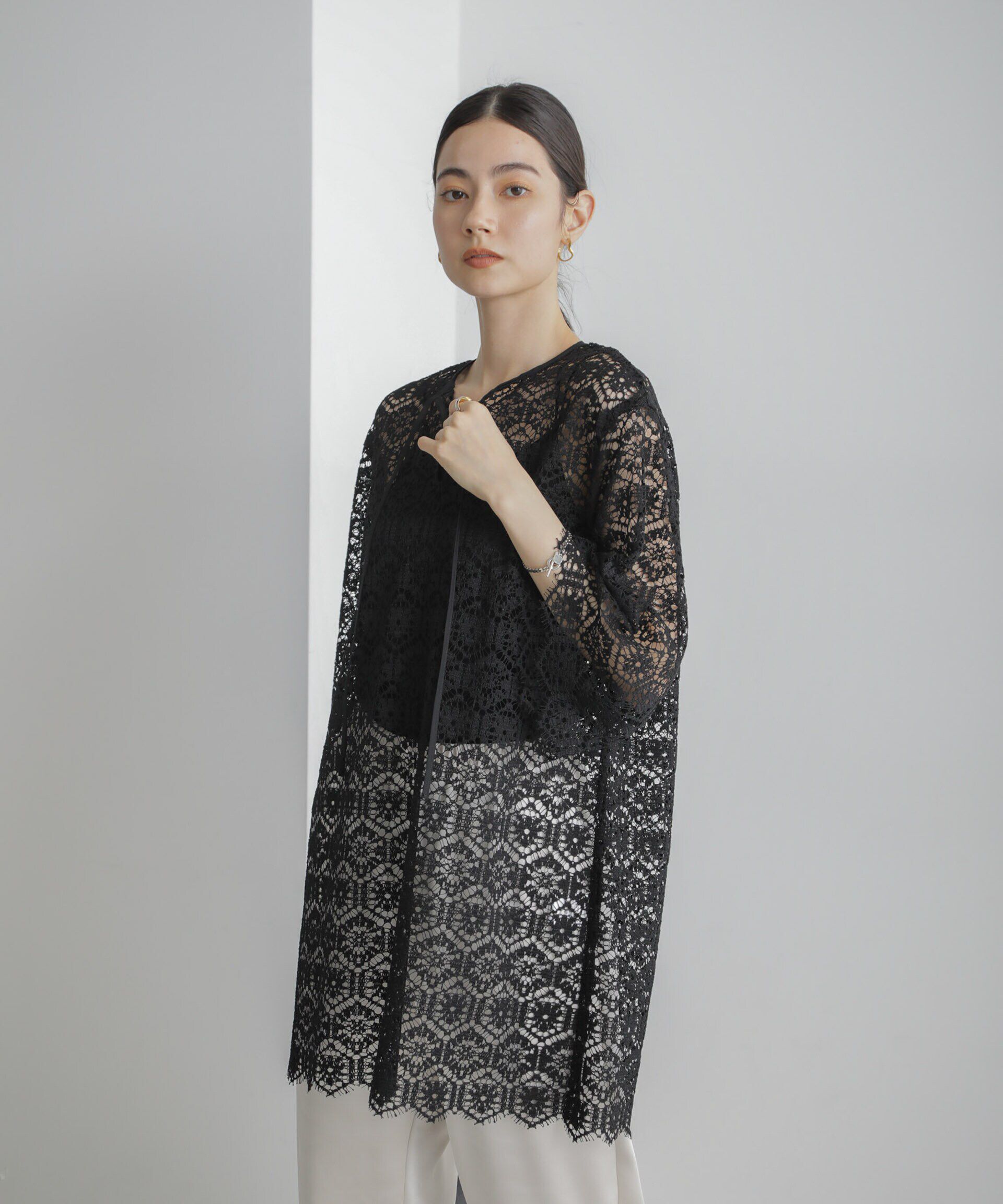 nano･universe「クロシェタイルレースチュニックブラウス(セットアップ可)」|シャツ・ブラウス|