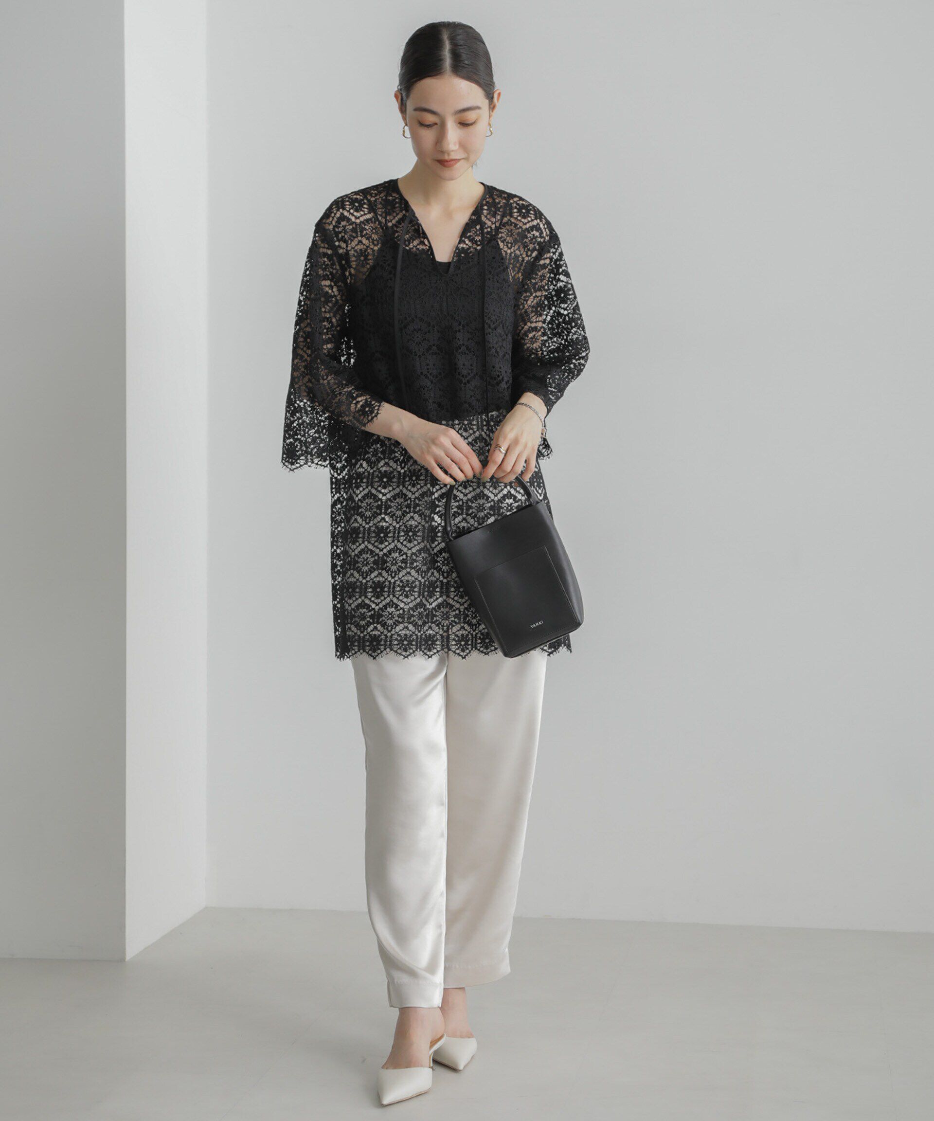 nano･universe「クロシェタイルレースチュニックブラウス(セットアップ可)」|シャツ・ブラウス|