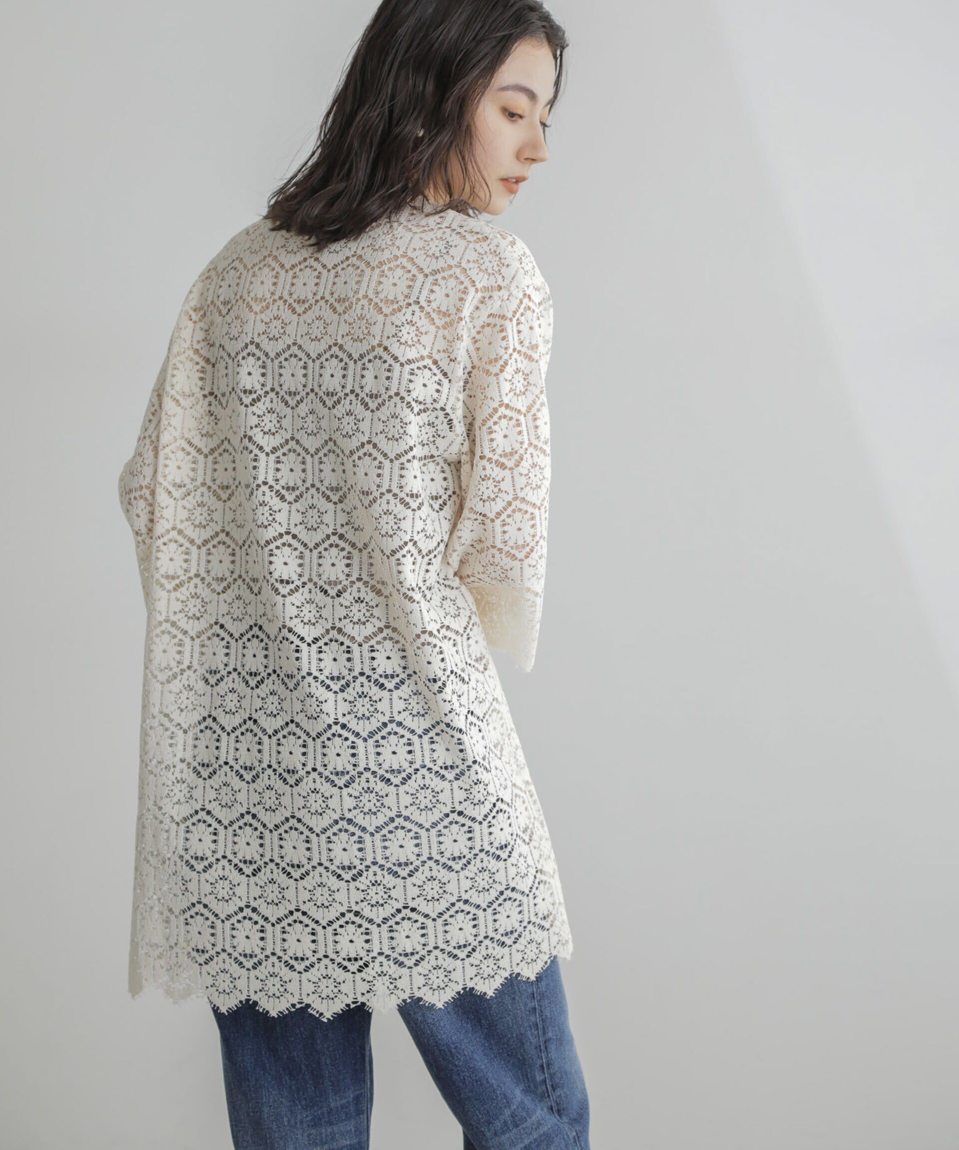 nano･universe「クロシェタイルレースチュニックブラウス(セットアップ可)」|シャツ・ブラウス|