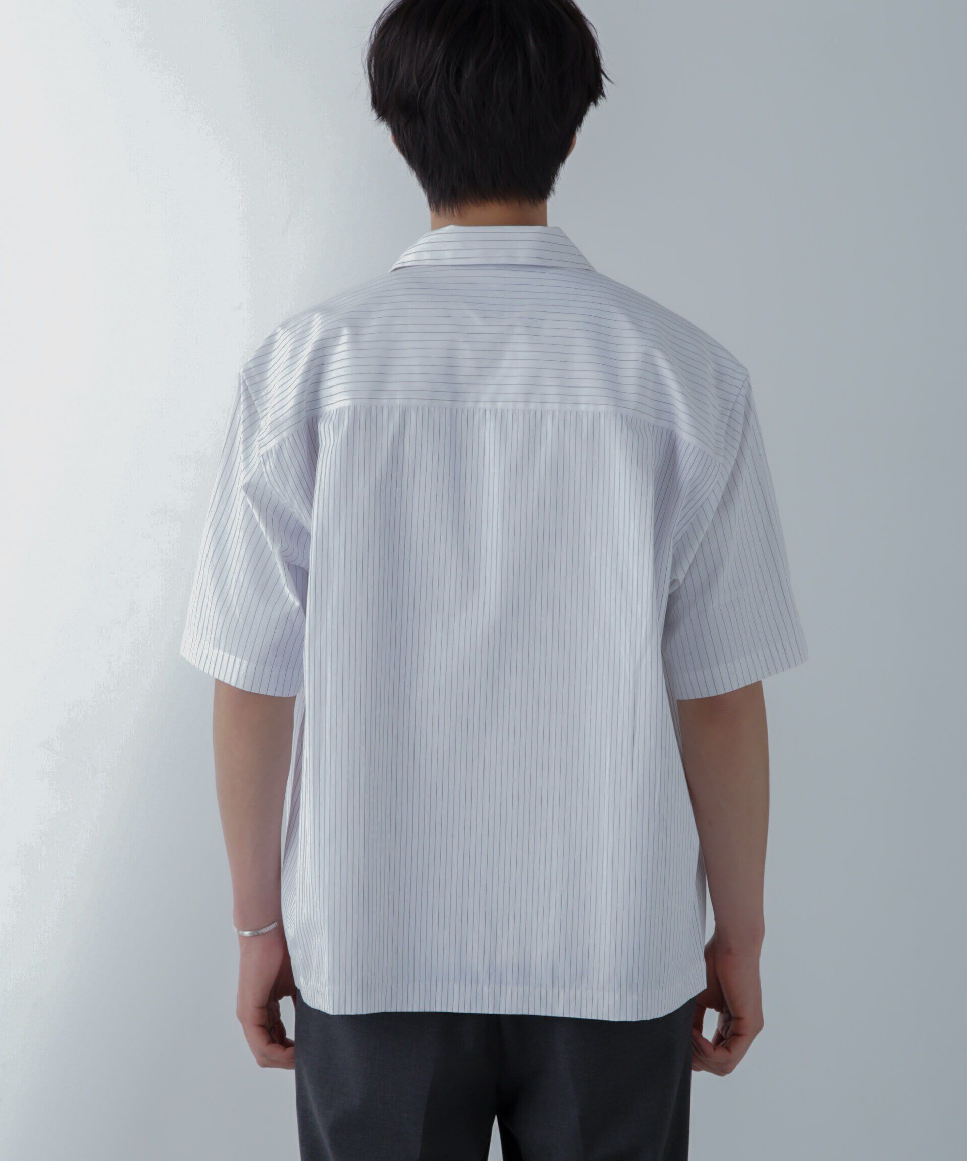 nano･universe「ストライプコンビ ハーフスリーブシャツ」|シャツ・ブラウス|