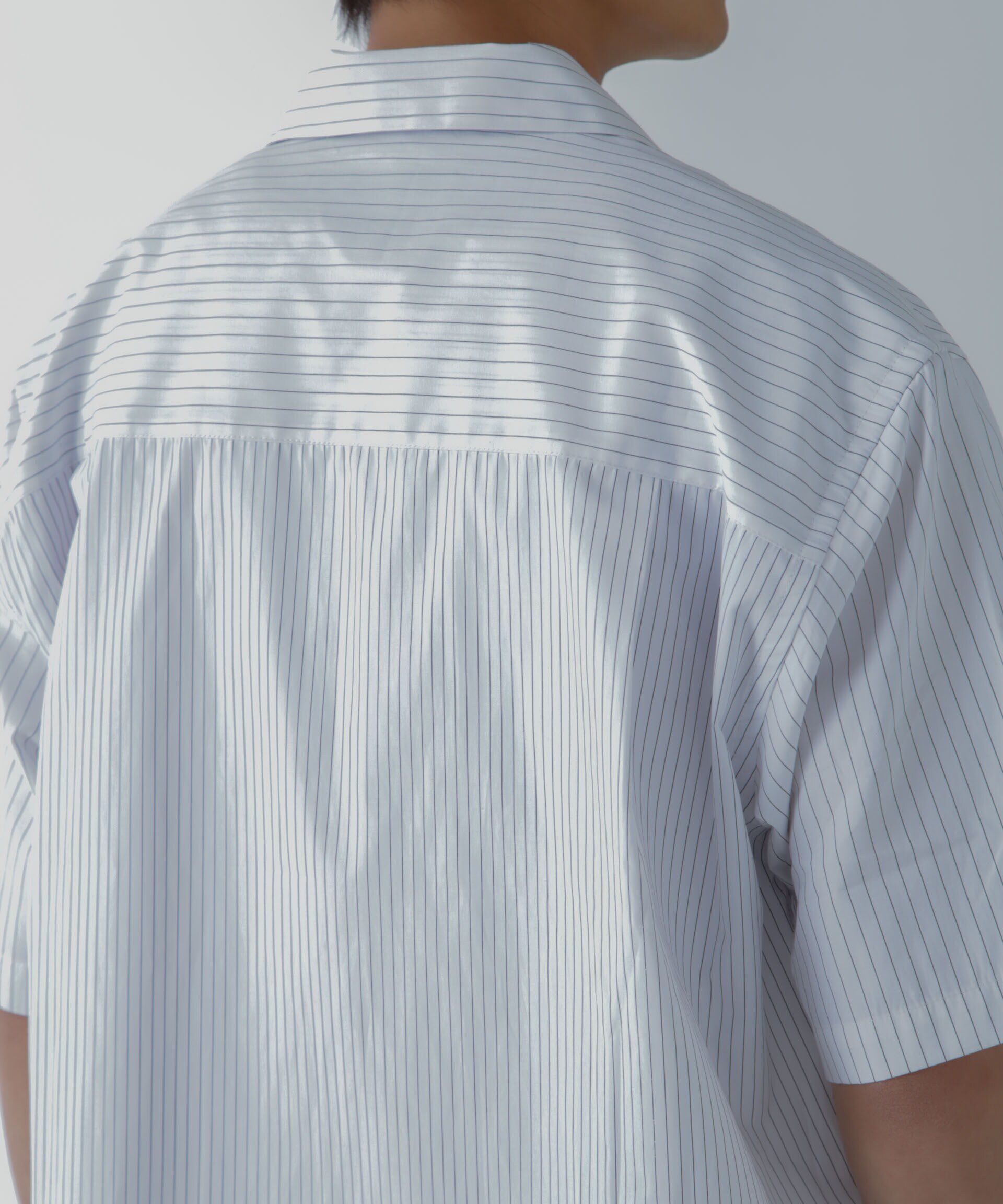 nano･universe「ストライプコンビ ハーフスリーブシャツ」|シャツ・ブラウス|