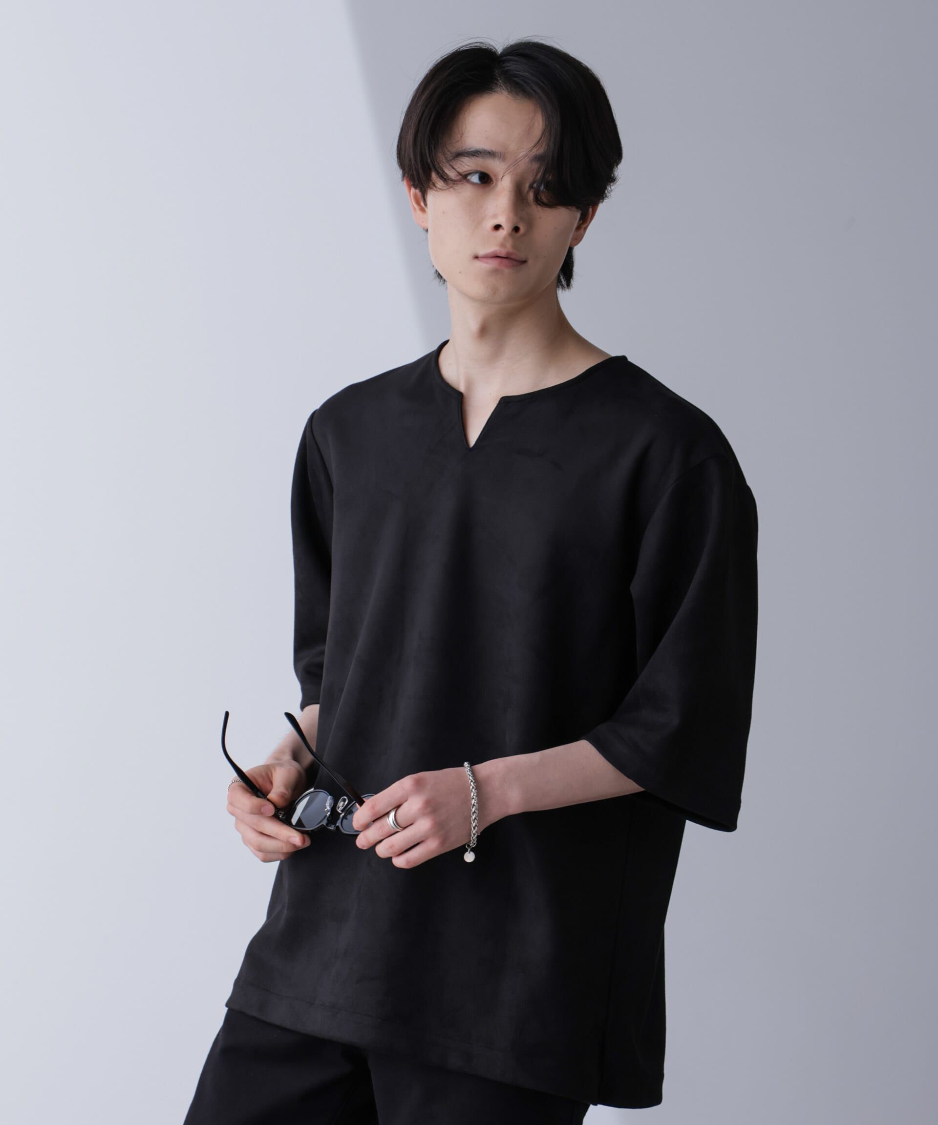 nano･universe「フェイクスエードリラックスTシャツ 半袖」|Tシャツ・カットソー|