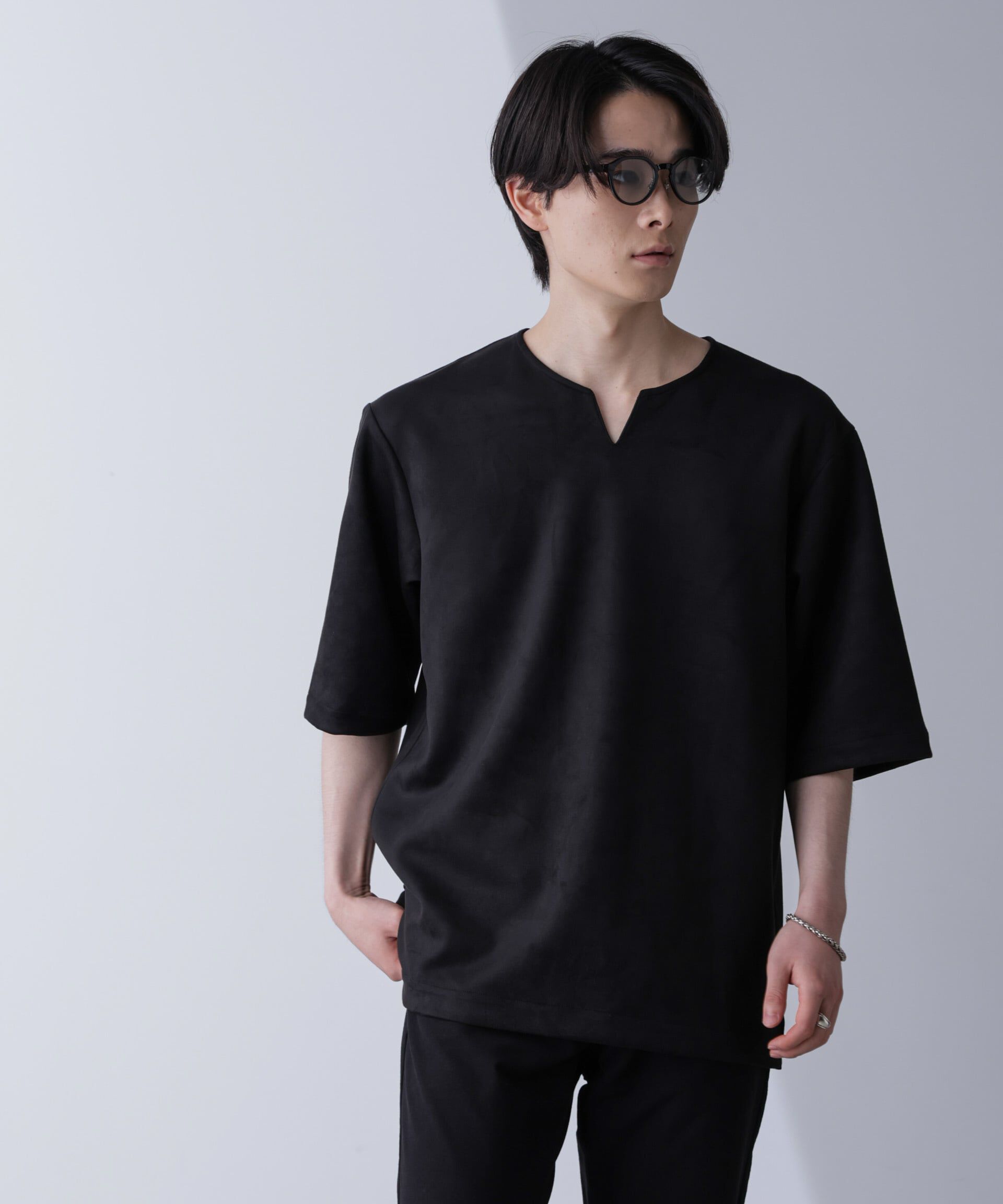 nano･universe「フェイクスエードリラックスTシャツ 半袖」|Tシャツ・カットソー|