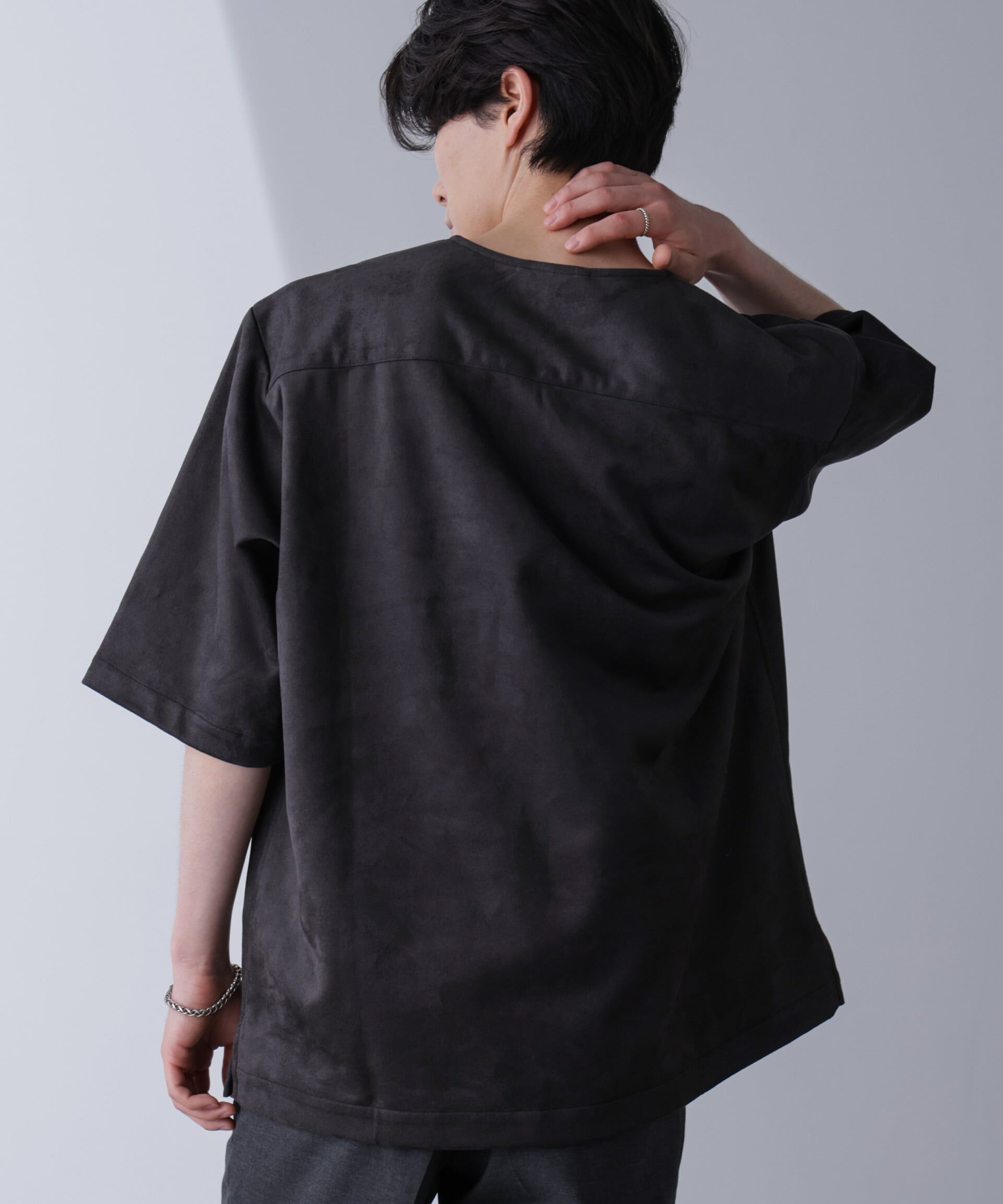 nano･universe「フェイクスエードリラックスTシャツ 半袖」|Tシャツ・カットソー|