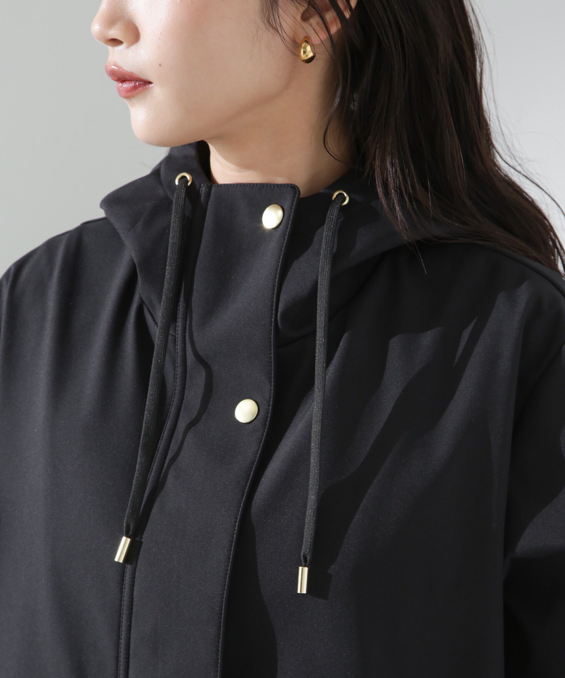 nano･universe「撥水＆花粉ガード フードブルゾン」|ブルゾン・スタジャン|