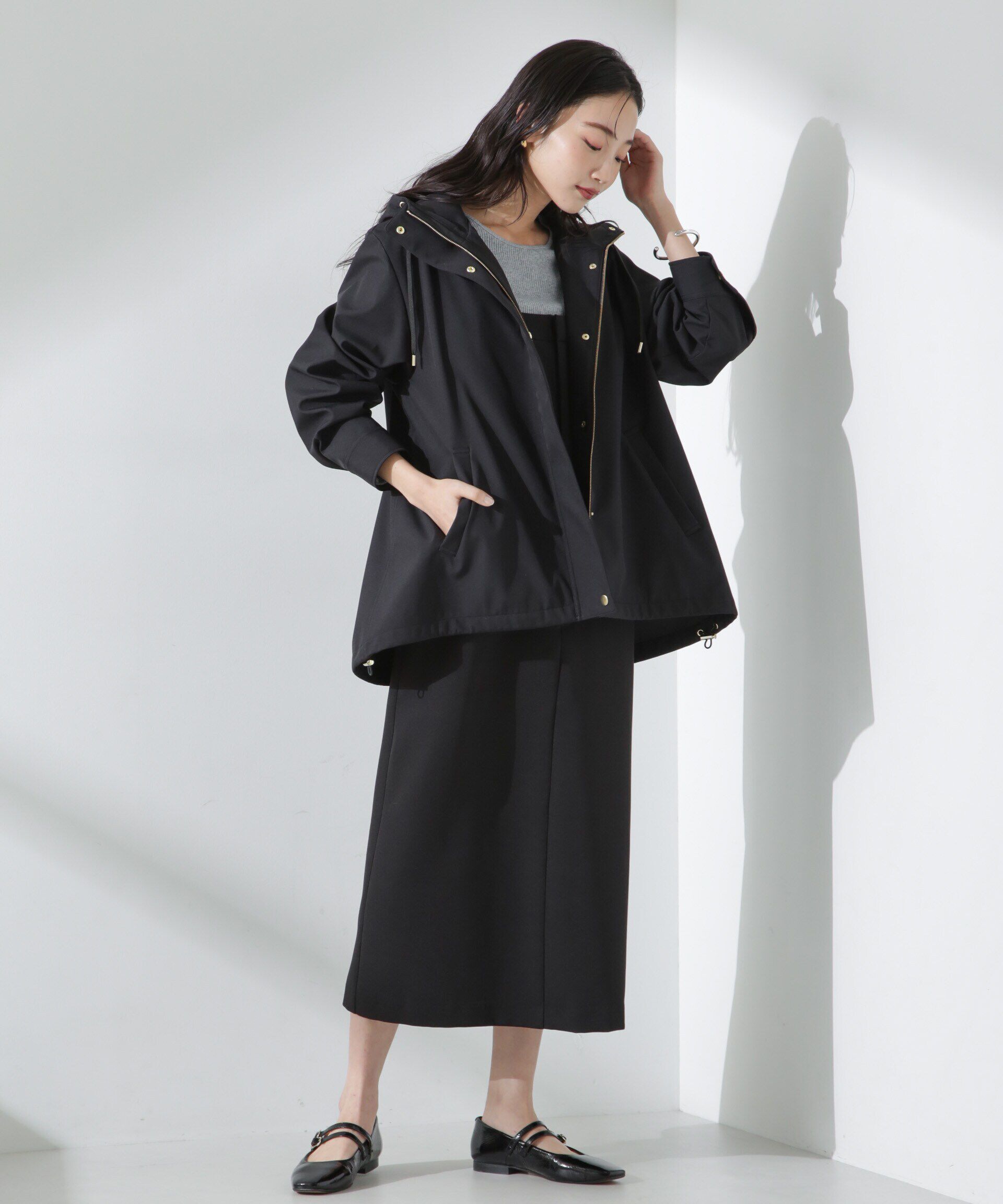 nano･universe「撥水＆花粉ガード フードブルゾン」|ブルゾン・スタジャン|