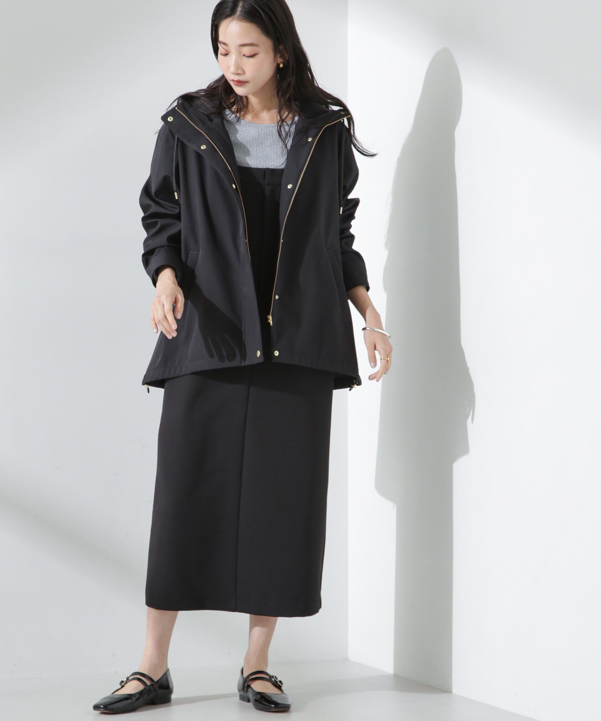 nano･universe「撥水＆花粉ガード フードブルゾン」|ブルゾン・スタジャン|