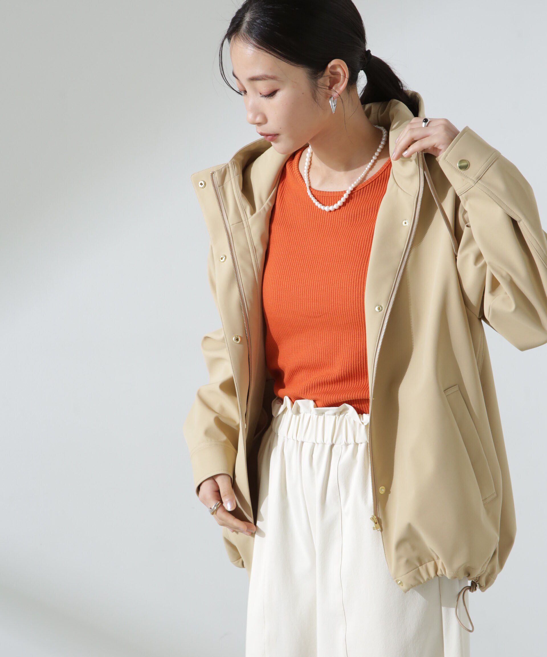 nano･universe「撥水＆花粉ガード フードブルゾン」|ブルゾン・スタジャン|