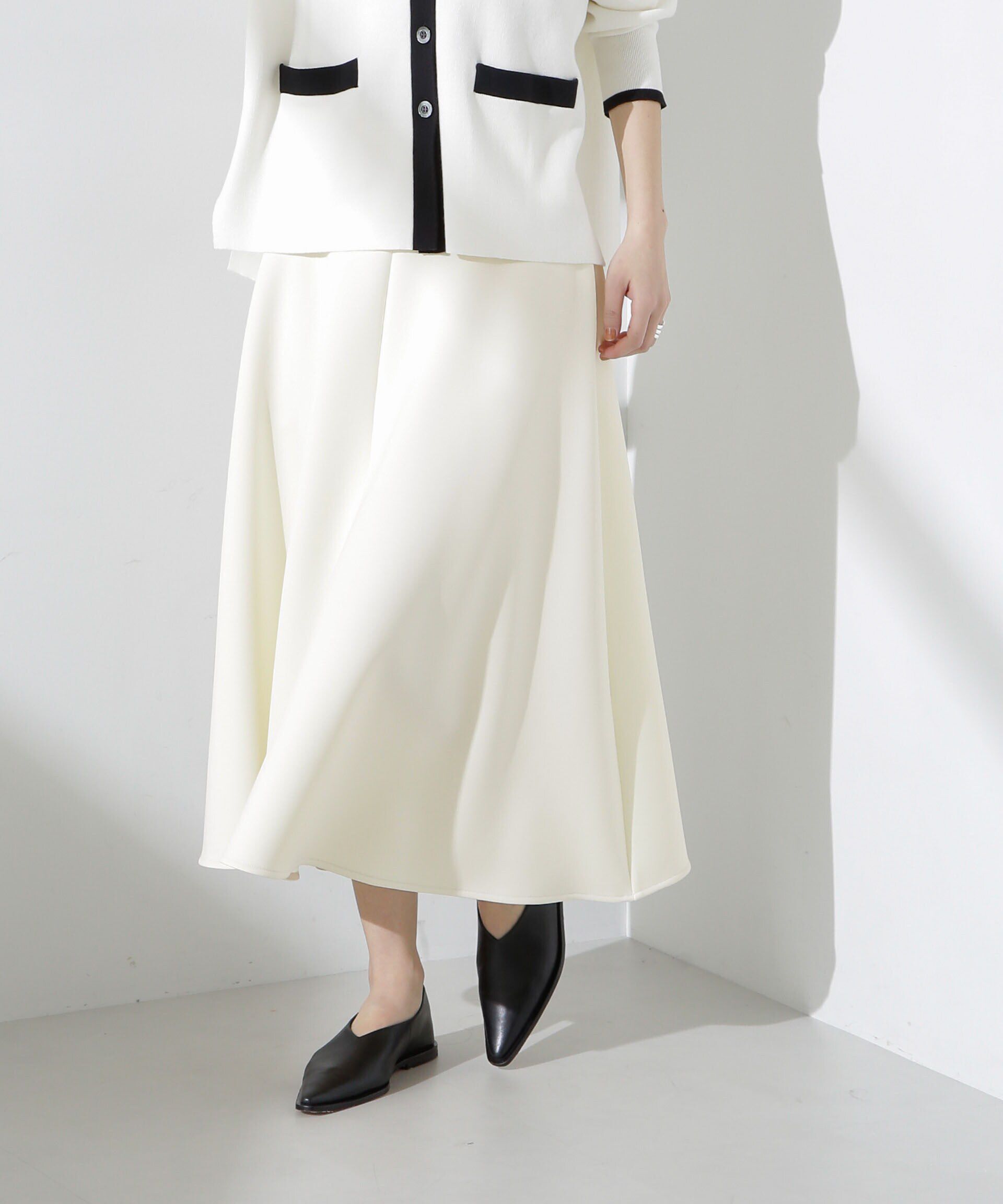 nano･universe「ダンボールサーキュラースカート」|スカート|オフホワイト1