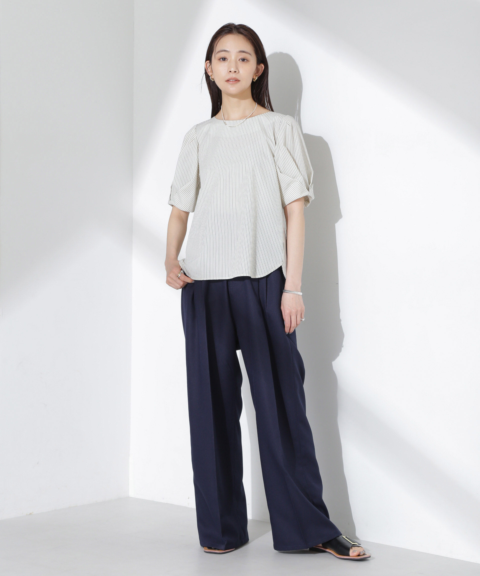 nano･universe「変形スリーブプルオーバーブラウス」|シャツ・ブラウス|