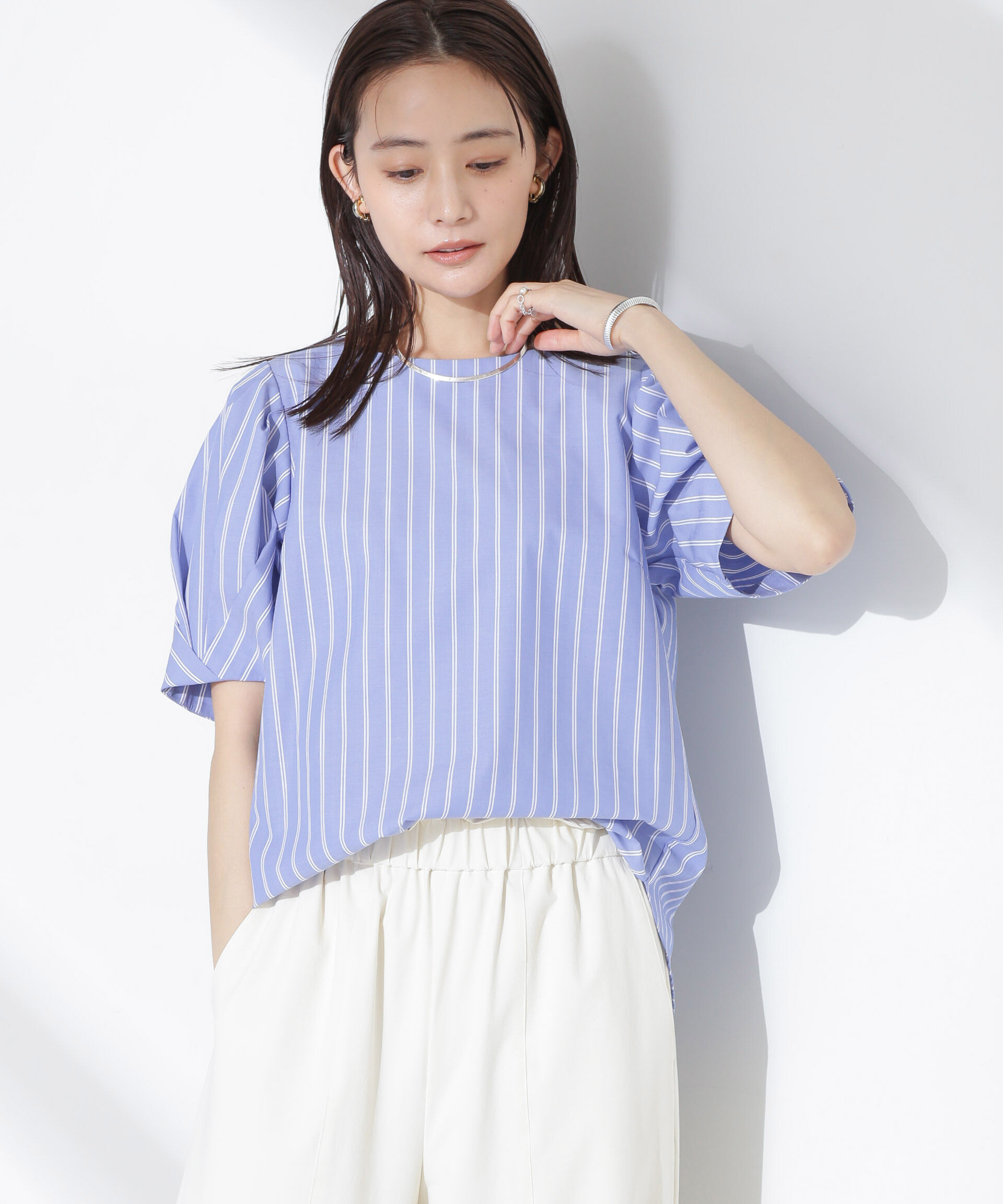 nano･universe「変形スリーブプルオーバーブラウス」|シャツ・ブラウス|パターン21