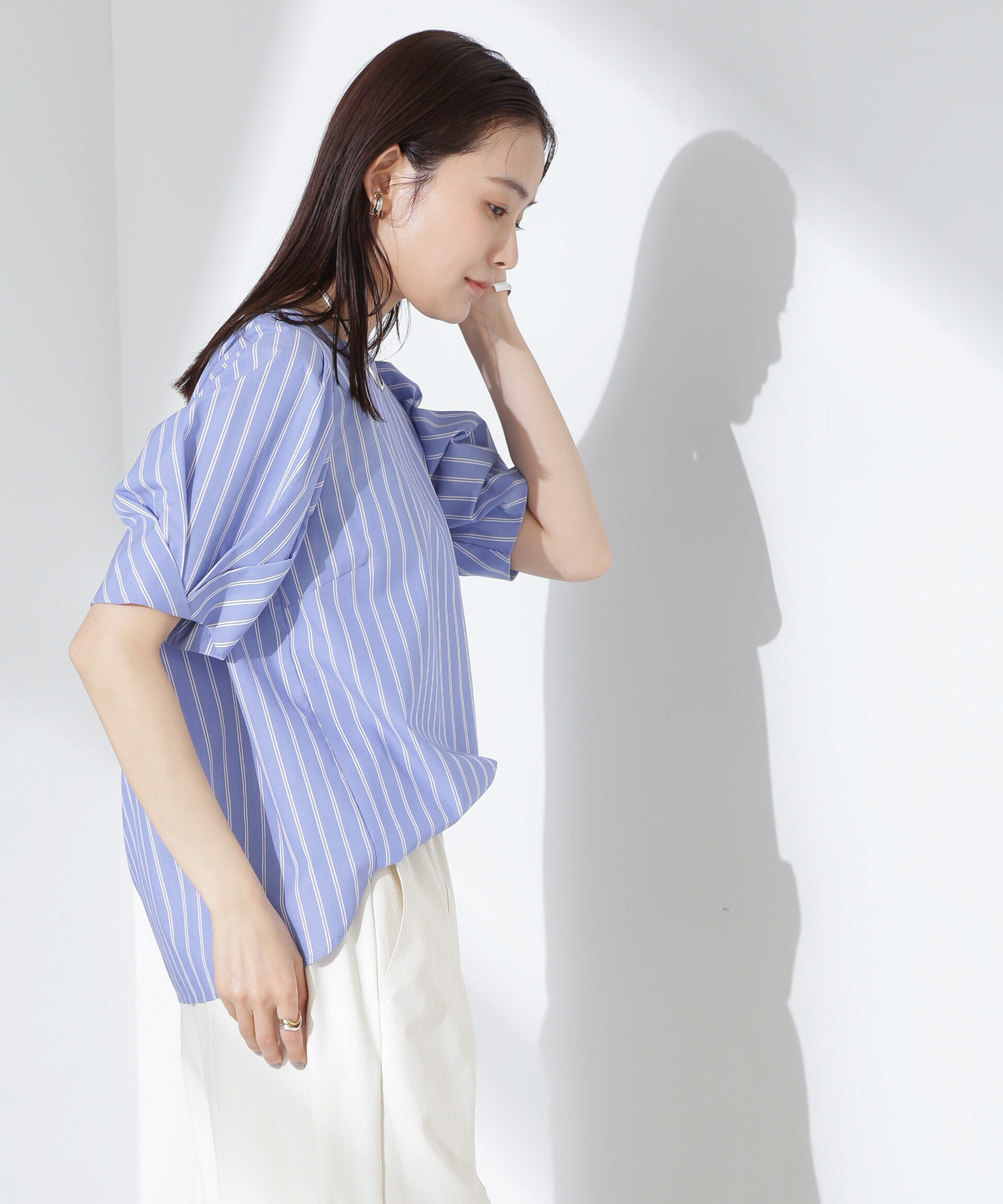 nano･universe「変形スリーブプルオーバーブラウス」|シャツ・ブラウス|