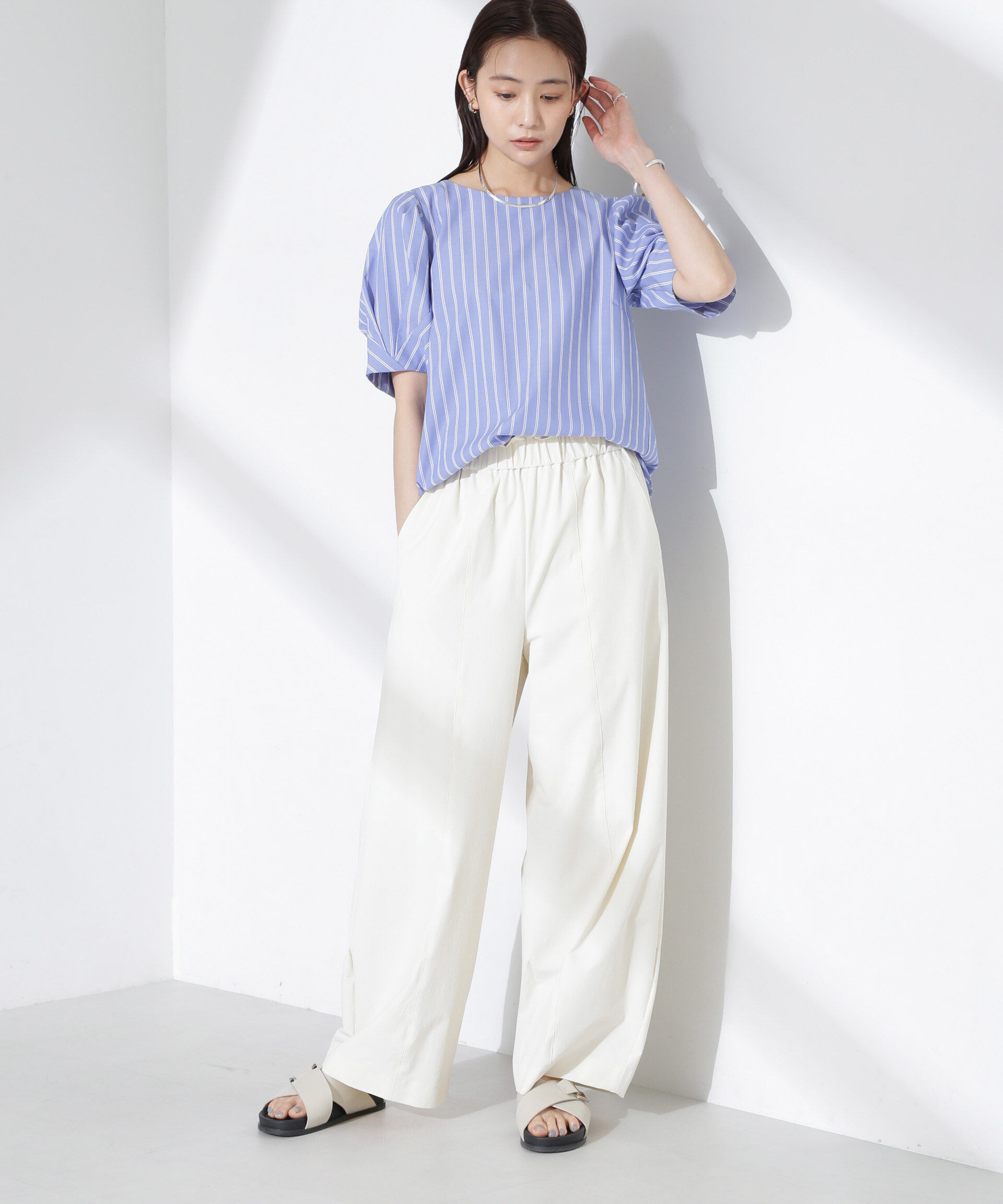 nano･universe「変形スリーブプルオーバーブラウス」|シャツ・ブラウス|