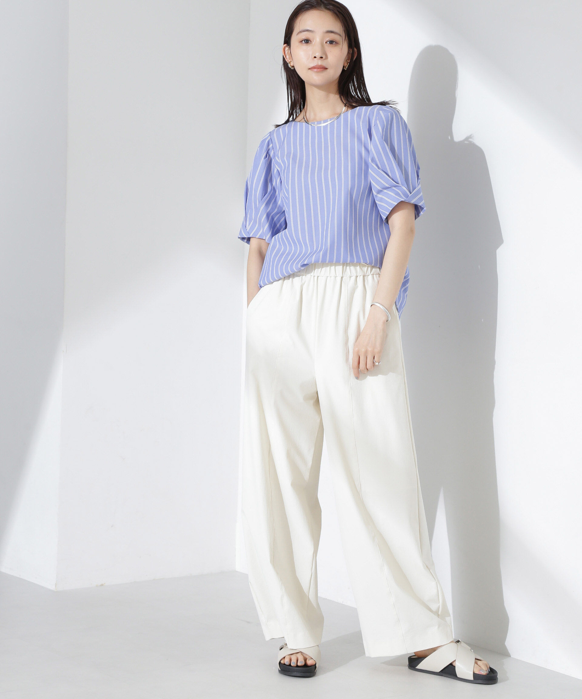 nano･universe「変形スリーブプルオーバーブラウス」|シャツ・ブラウス|