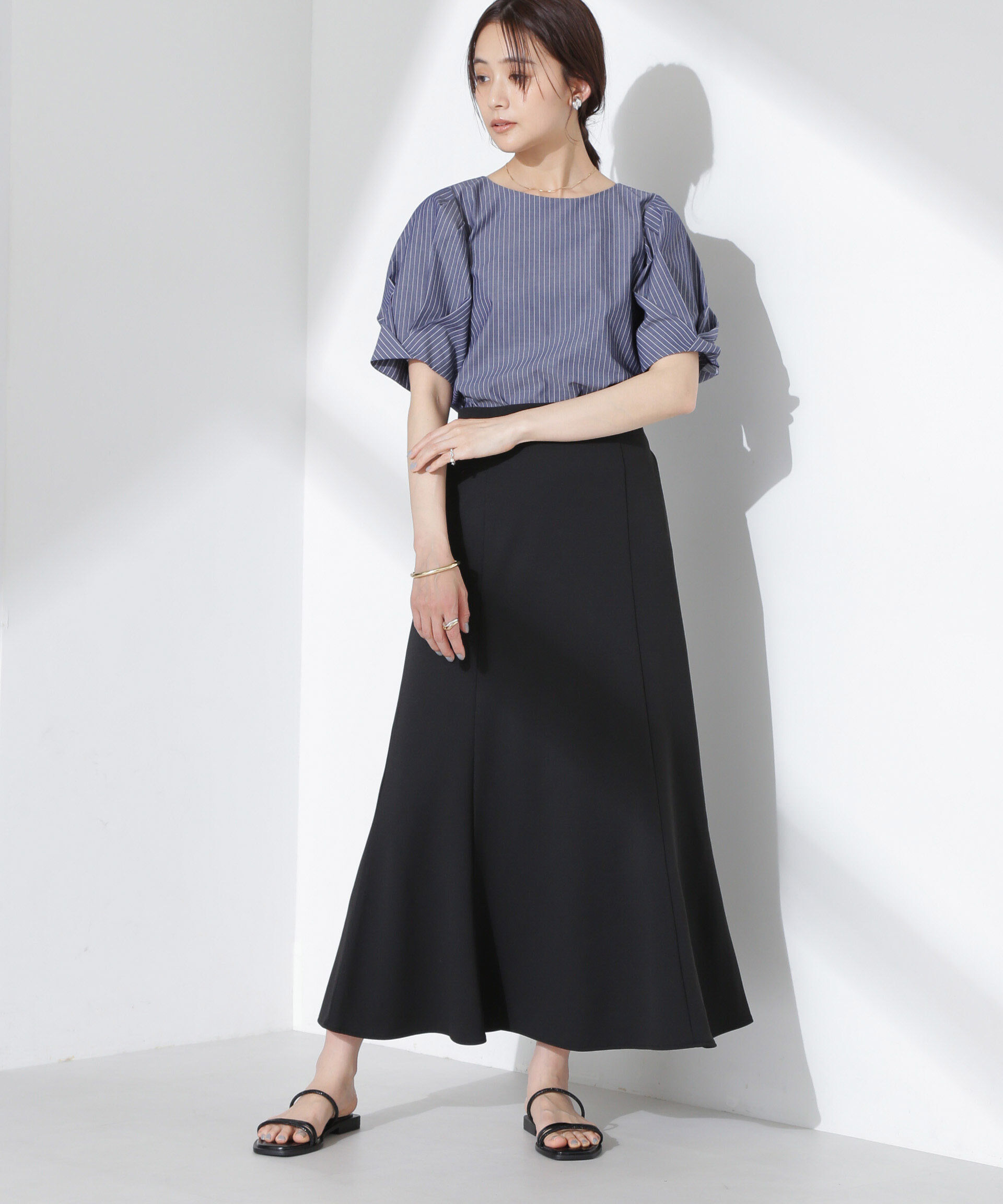 nano･universe「変形スリーブプルオーバーブラウス」|シャツ・ブラウス|