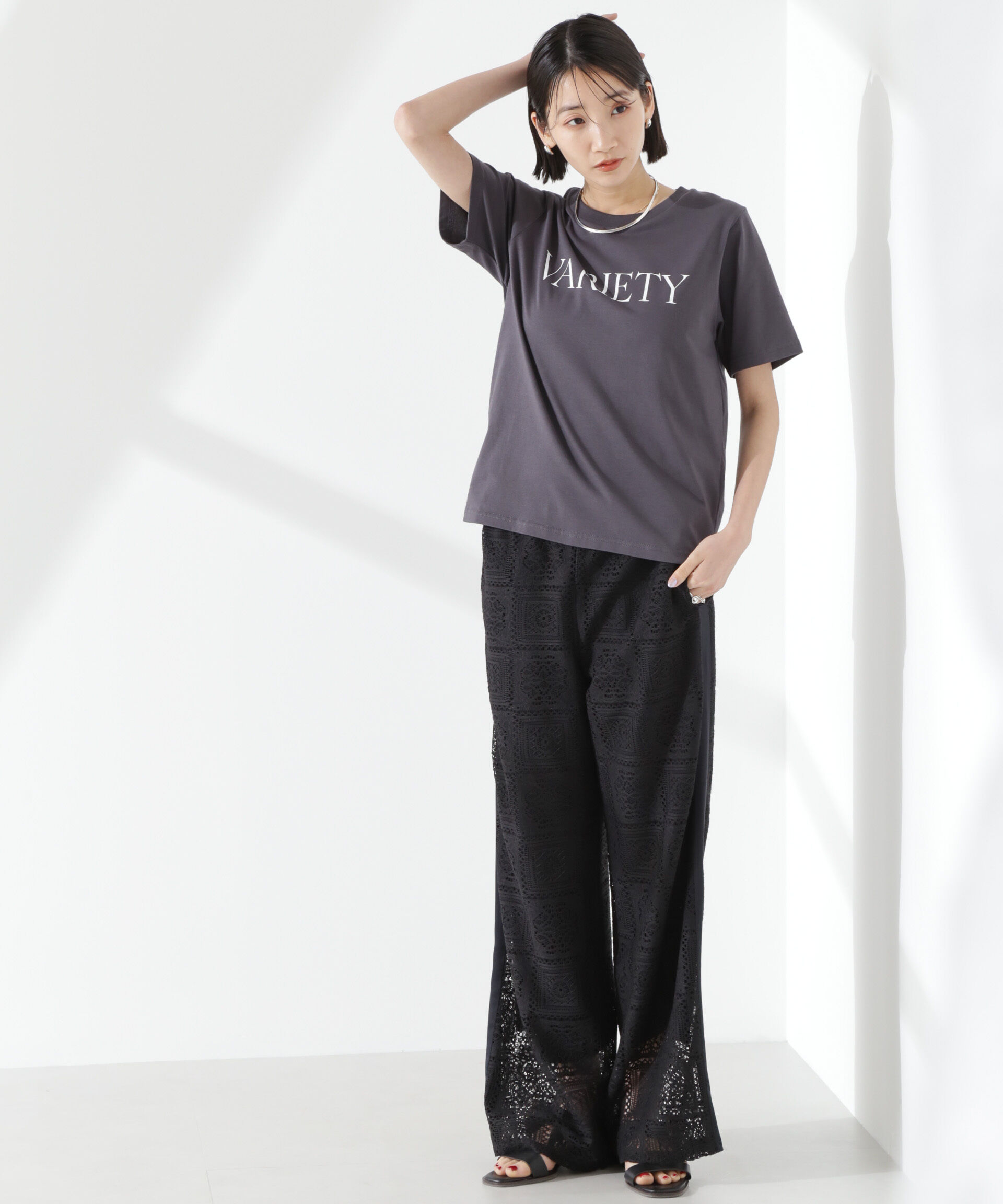 nano･universe「サイド切り替えレースパンツ」|チノ|