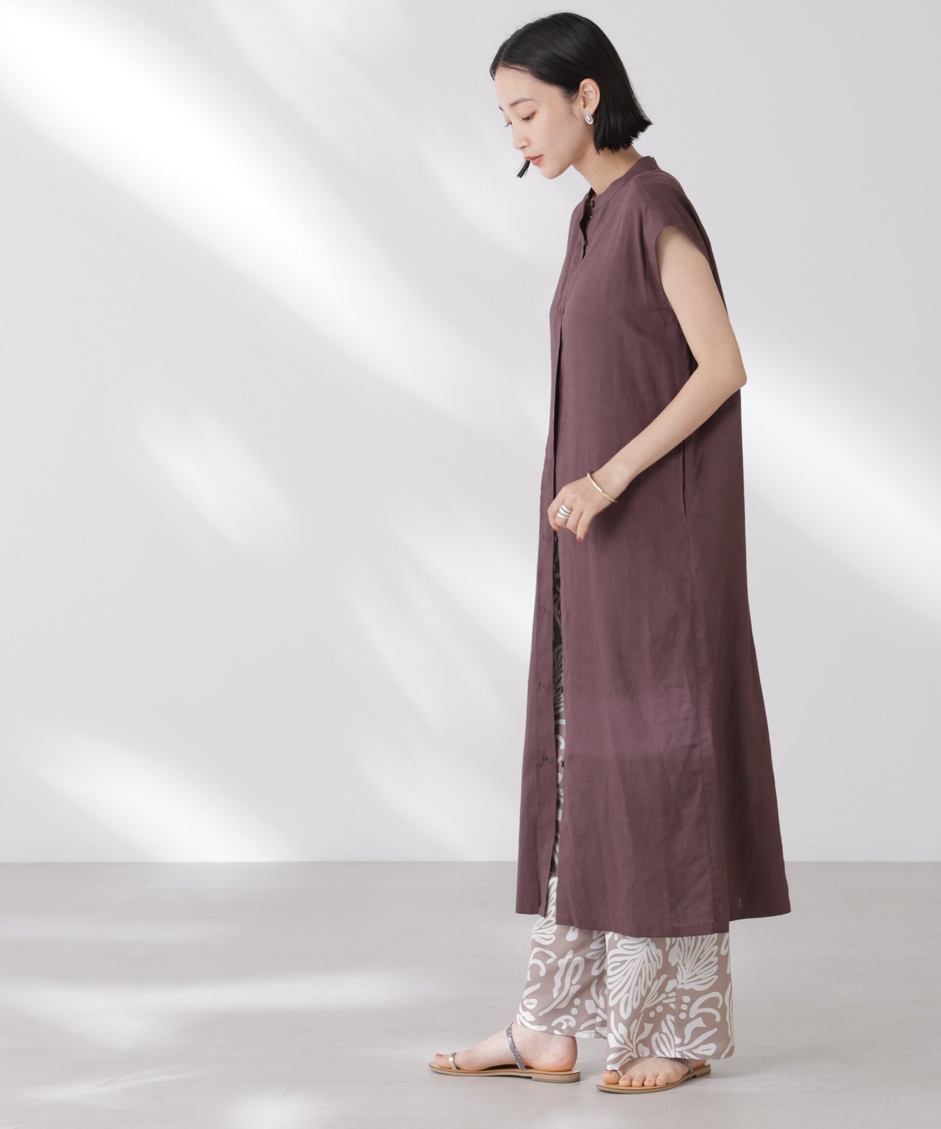 nano･universe「Anti Smell Linen フレンチスリーブワンピース」|ワンピース|